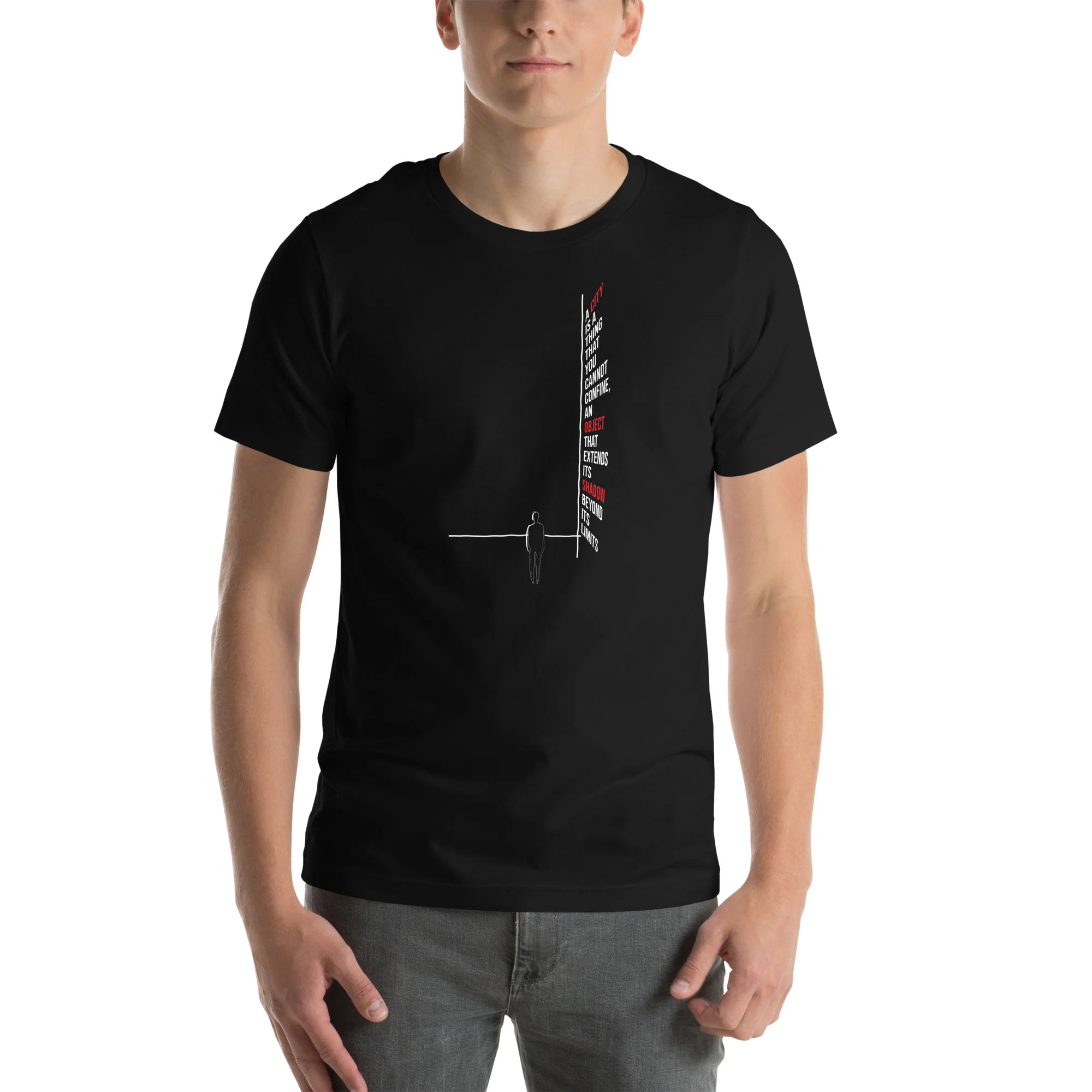 T-Shirt - City Shadow - Black Unisex - Image 6